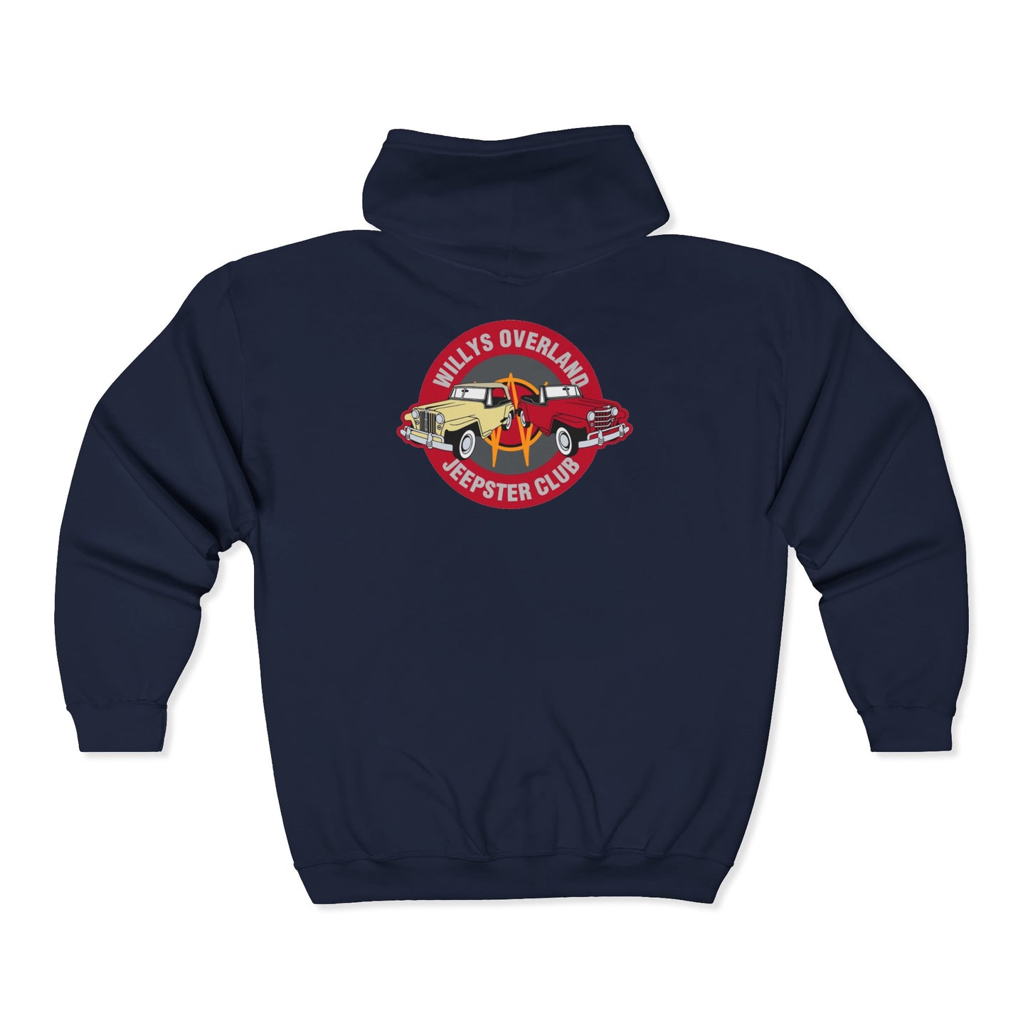 Vintage Willys Overland Jeepster Club Zip Hoodie