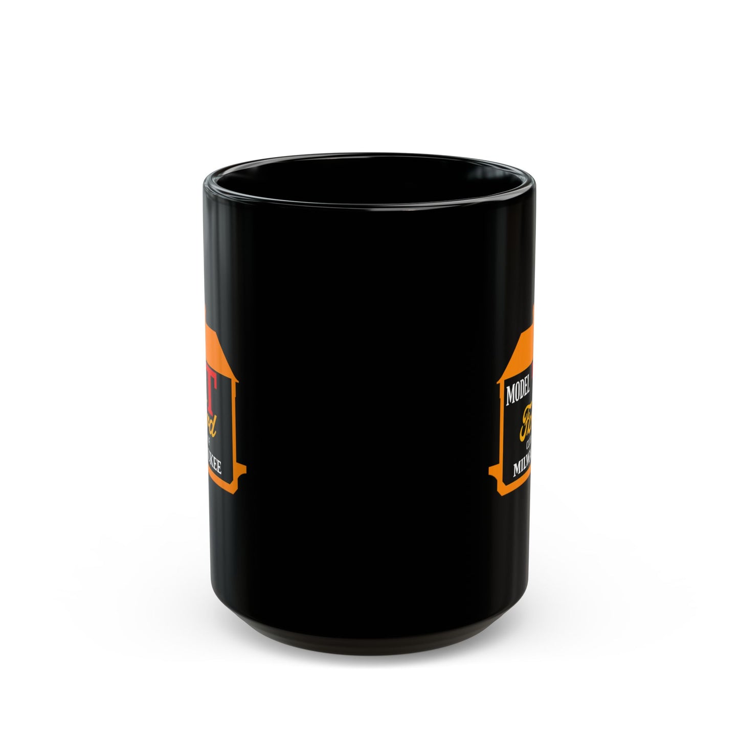 Greater Milwaukee Model T Ford Club Black Ceramic Mug – Vintage Car Club Logo (11oz, 15oz)