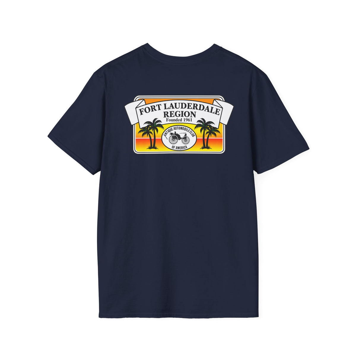 Fort Lauderdale Region AACA T-Shirt - Unisex Softstyle T-Shirt Front and Back Logos