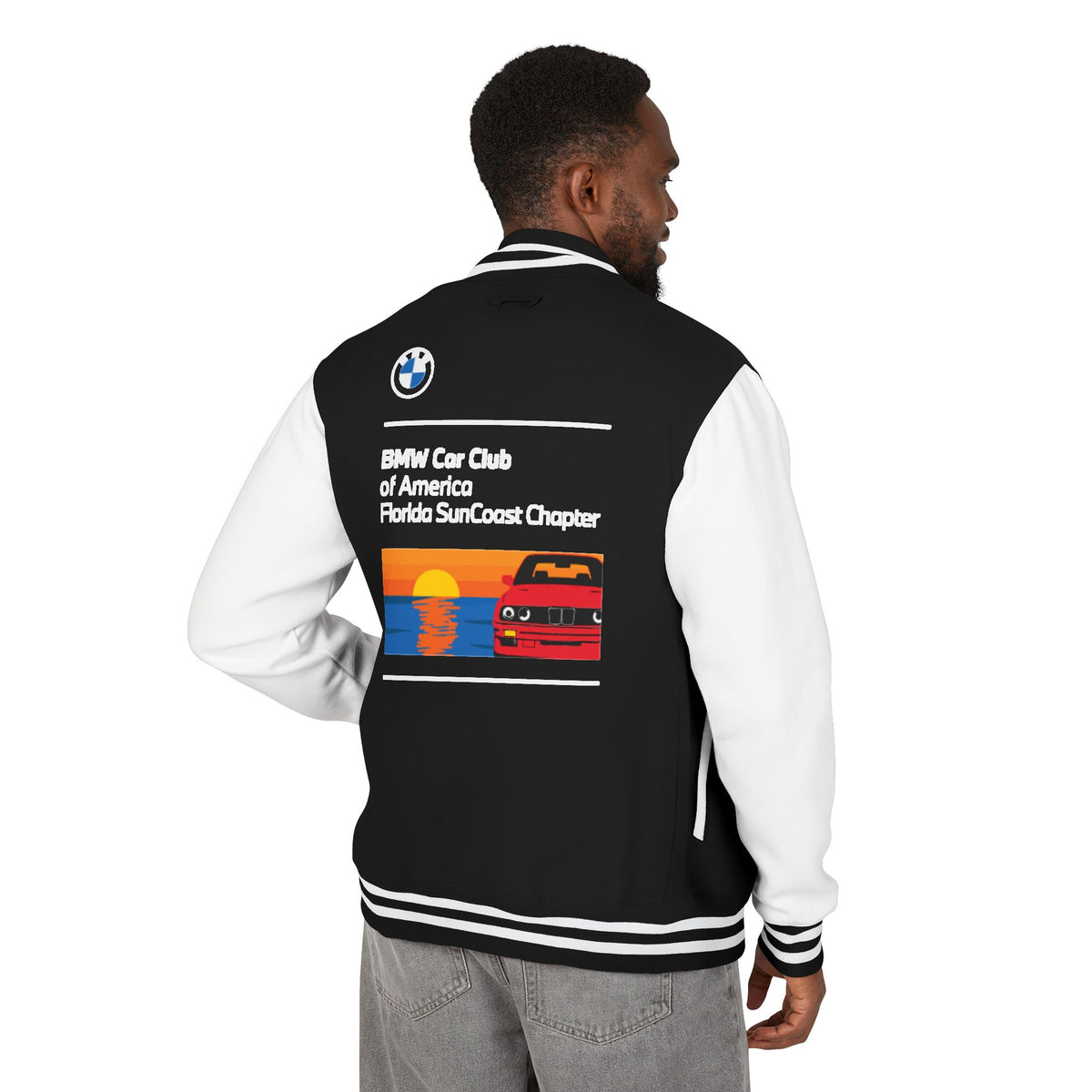 BMW Car Club of America Florida SunCoast Chapter Letterman Jacket - Front and Back Logos