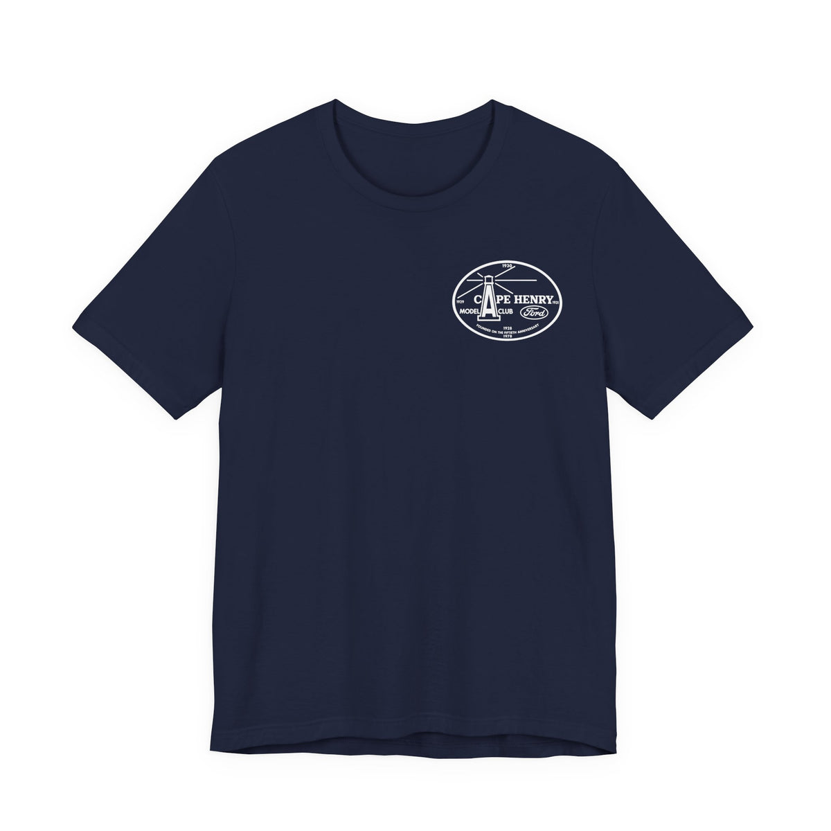Cape Henry Model A Club Unisex Soft Short Sleeve Tee - Front and Back Logos