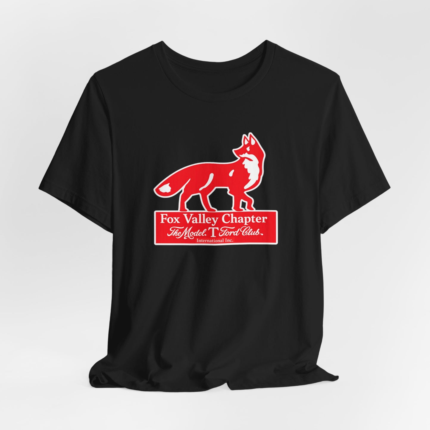 Fox Valley Chapter Model T Ford Club Tee — Red Fox Logo Short Sleeve T-Shirt