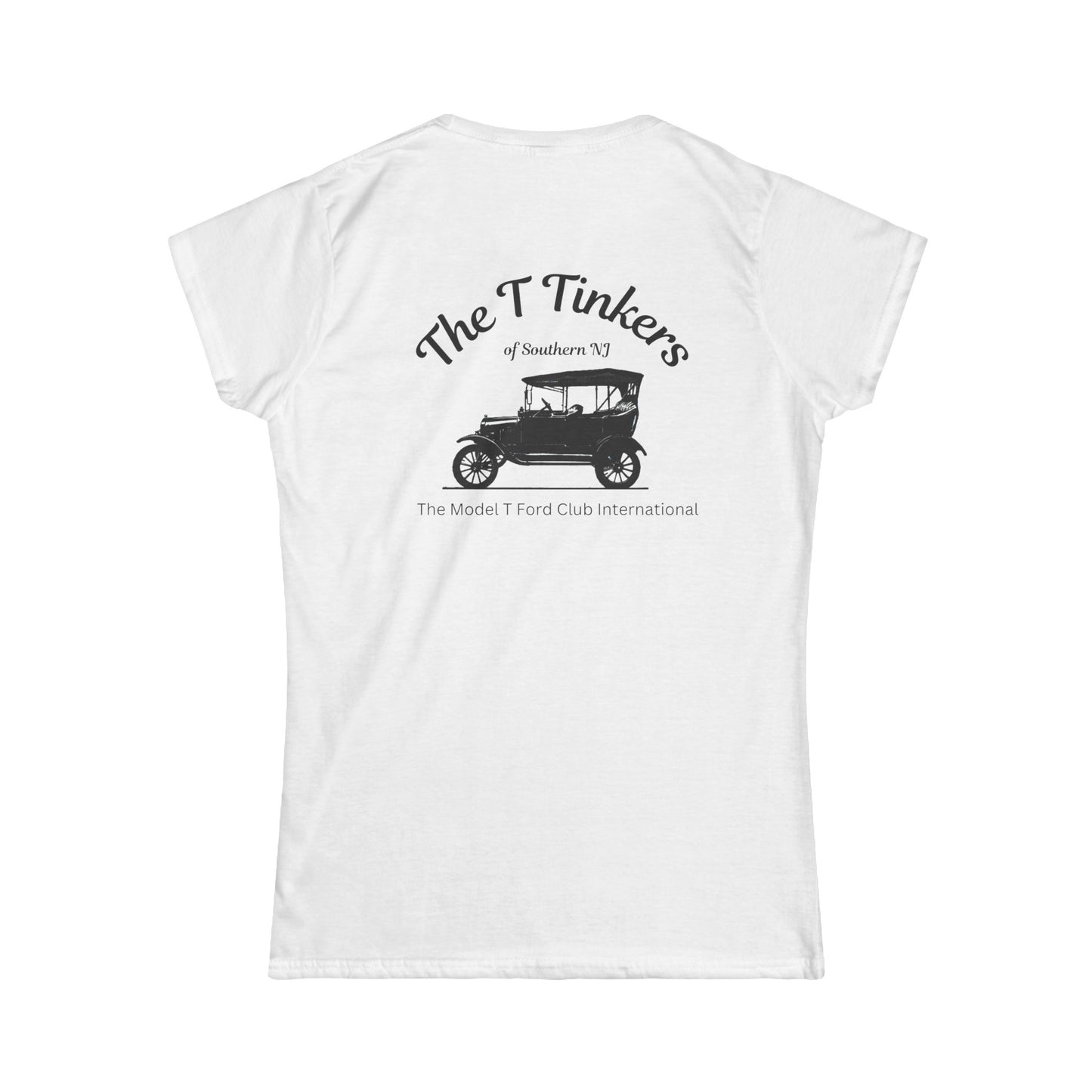 The T Tinkers of Southern NJ (front and back print) Women's Softstyle Tee