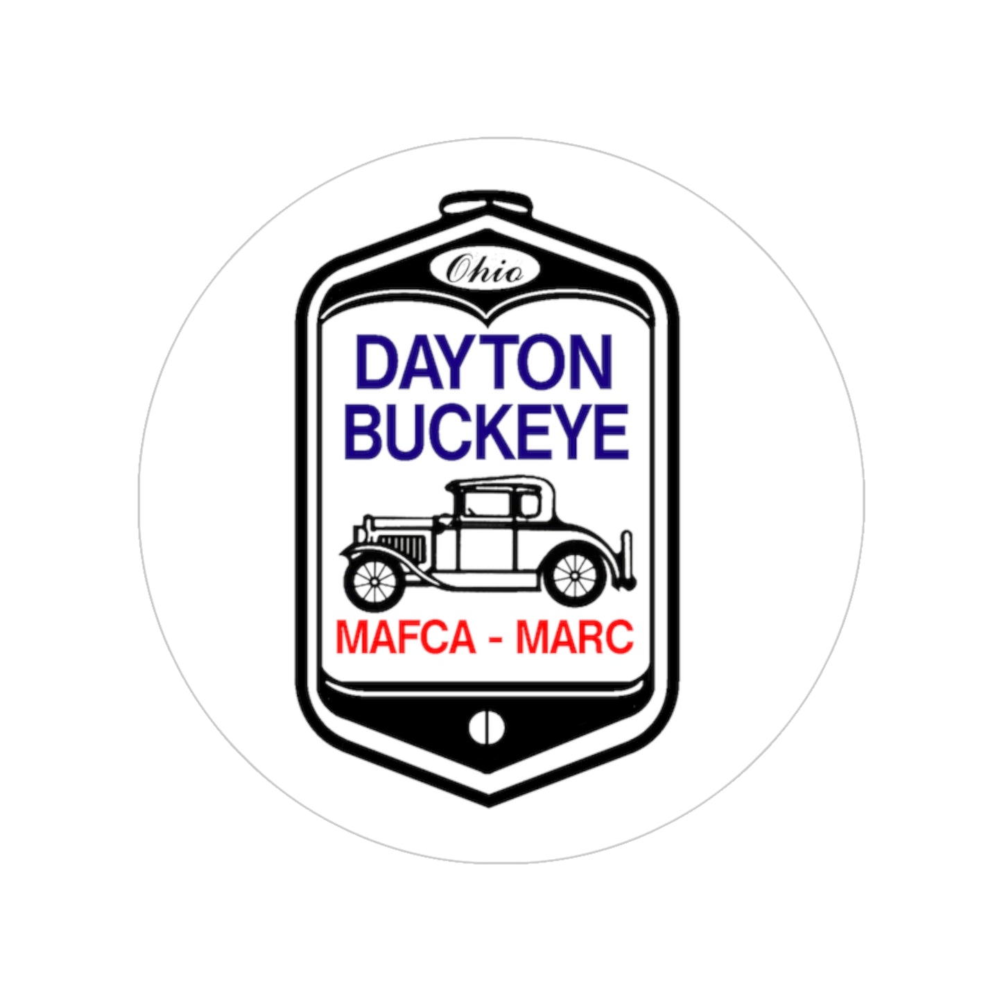 Dayton Buckeye Transparent Outdoor Stickers, Round, 1pcs