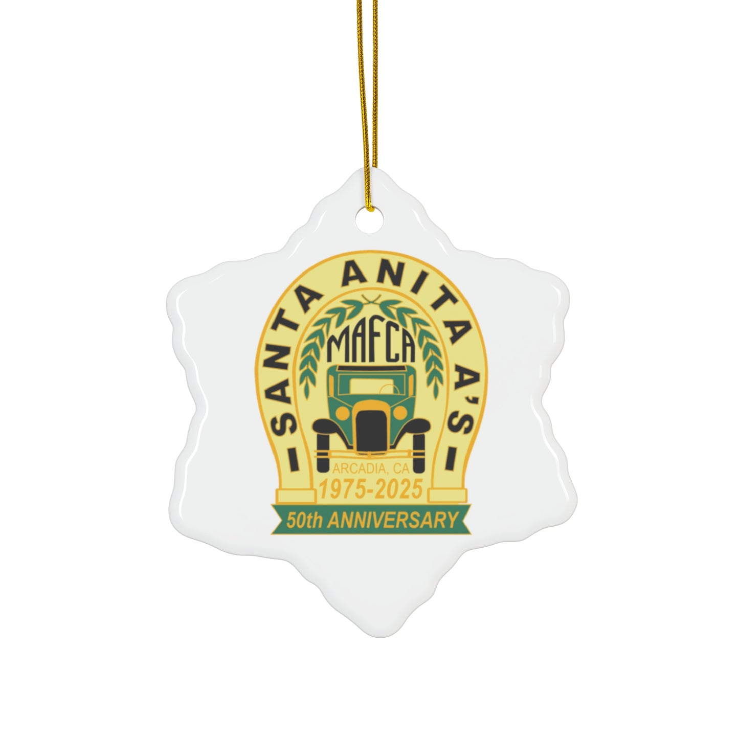 Santa Anita A's MAFCA 50th Anniversary Celebration Ceramic Ornament