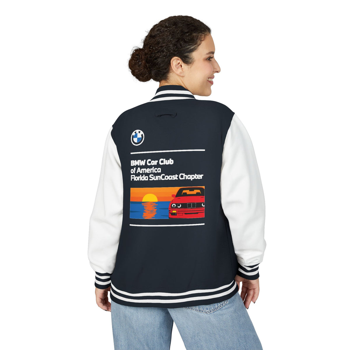 BMW Car Club of America Florida SunCoast Chapter Letterman Jacket - Front and Back Logos