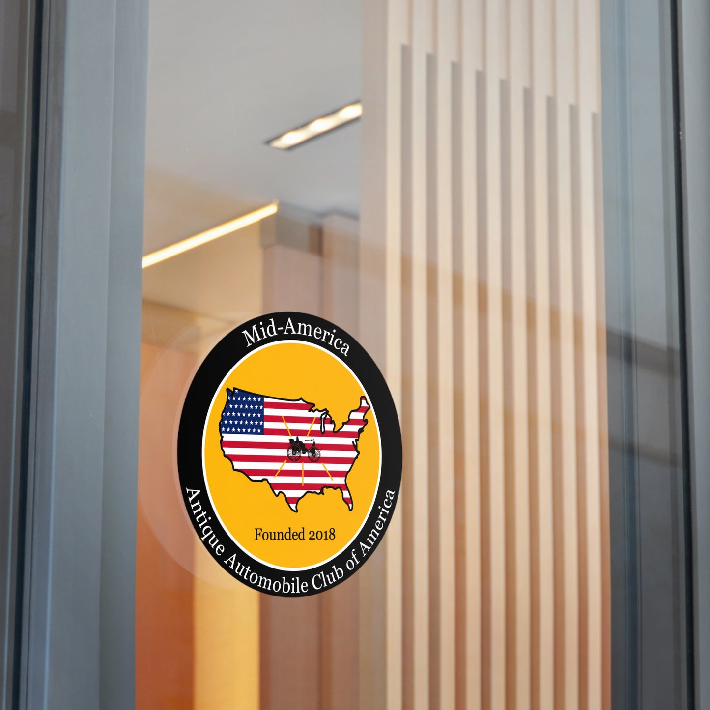Mid-America Region AACA Round Vinyl Sticker — Great for Windshields
