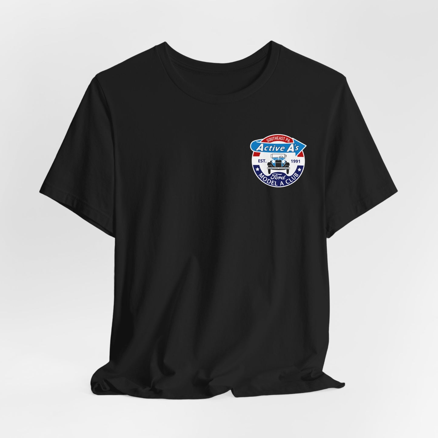 Active A's (front and back logos) - Unisex Jersey Short Sleeve Tee