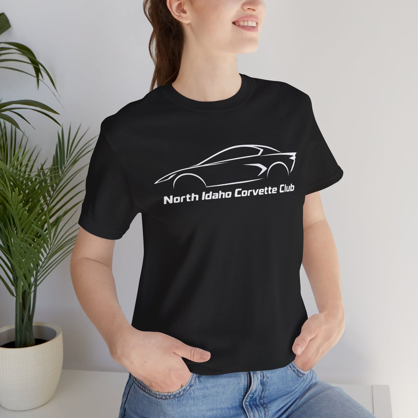 North Idaho Corvette Club T-Shirt — Minimal Car Outline Tee