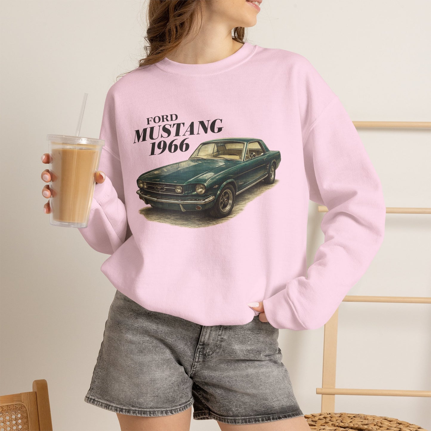 1966 Ford Mustang Sweatshirt — Vintage Classic Car Crewneck (Rick C)