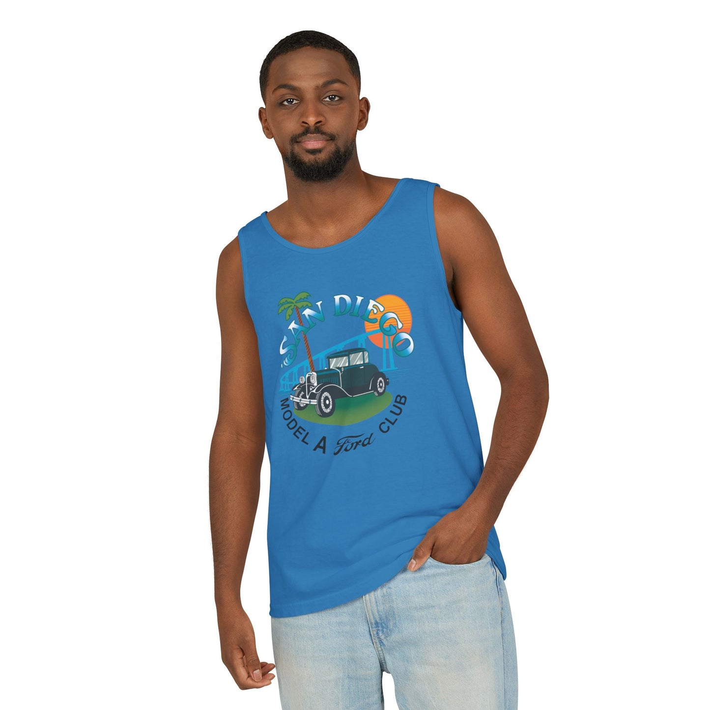 San Diego Model A Ford Club Tank Top — Unisex Garment-Dyed Tank Top