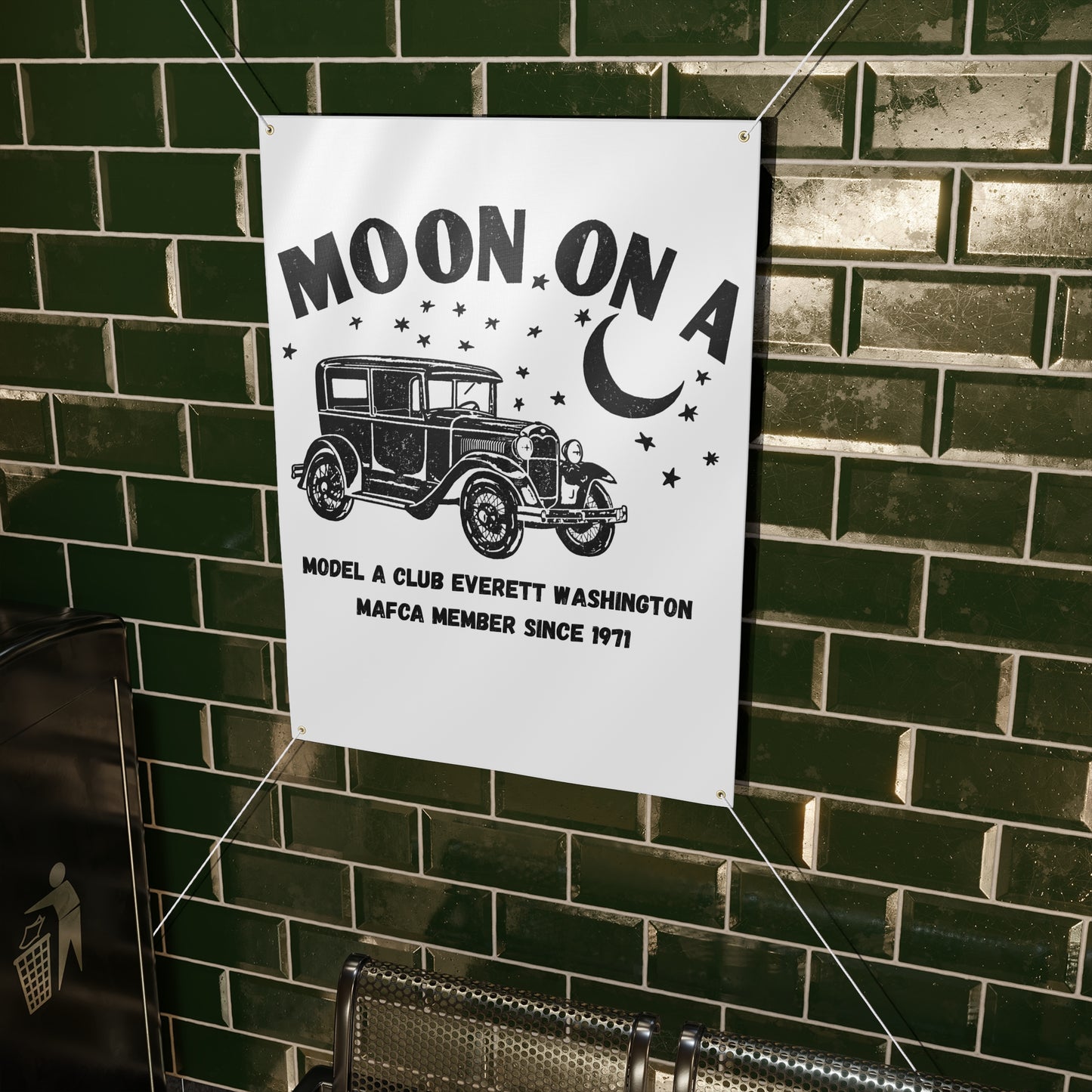 Moon On A Banner — Retro Automobile Outdoor/Indoor Decor