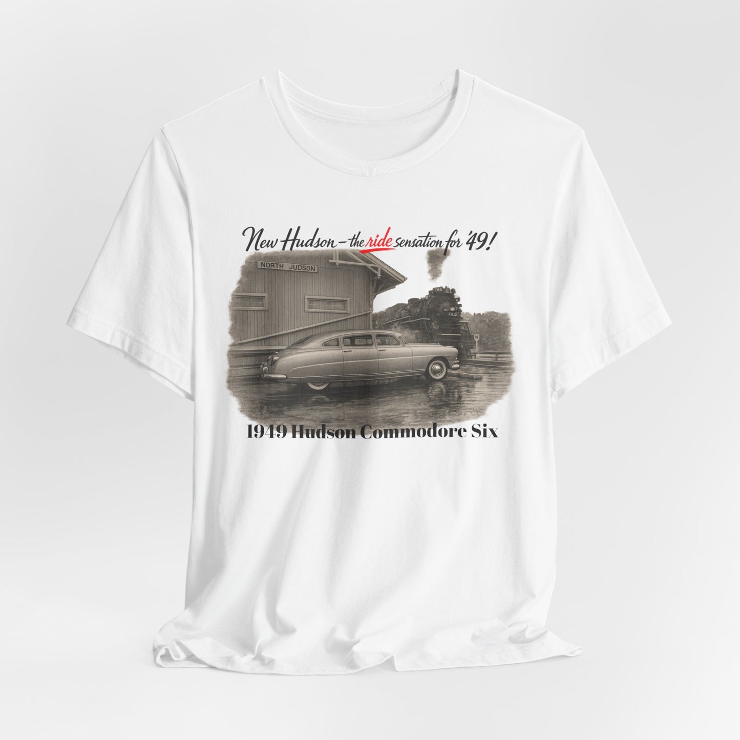 1949 Hudson Commodore Six Vintage Car T‑Shirt — Classic Retro Automotive Tee (Rick C)