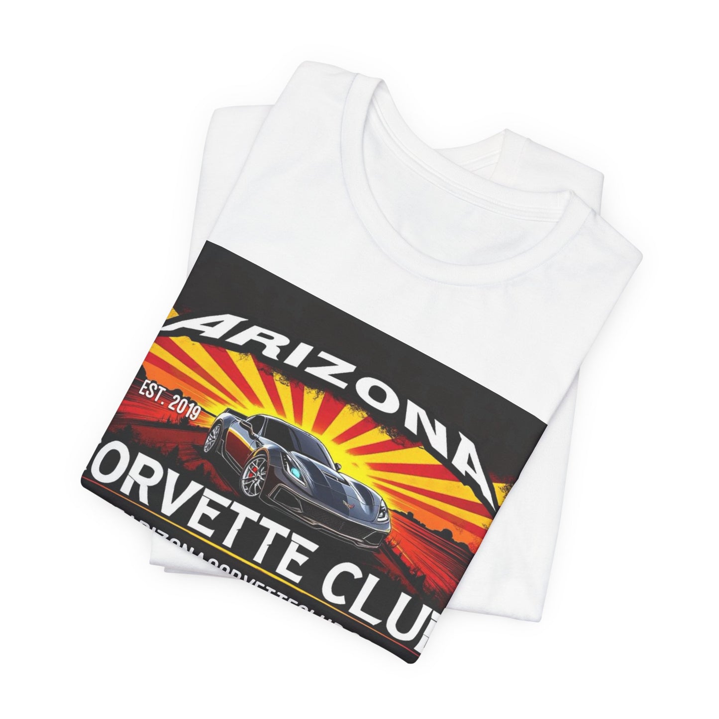 Arizona Corvette Club T‑Shirt – Retro Sunset Corvette Graphic Tee