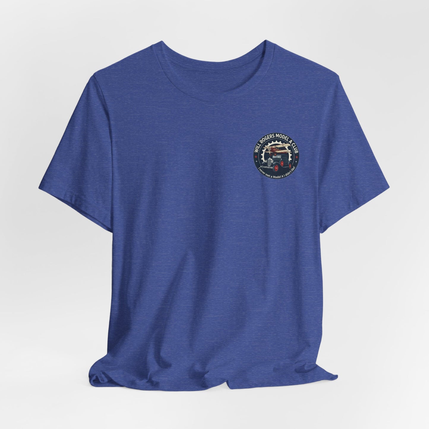 Will Rogers Model A Club (small front logo) Unisex Jersey Tee