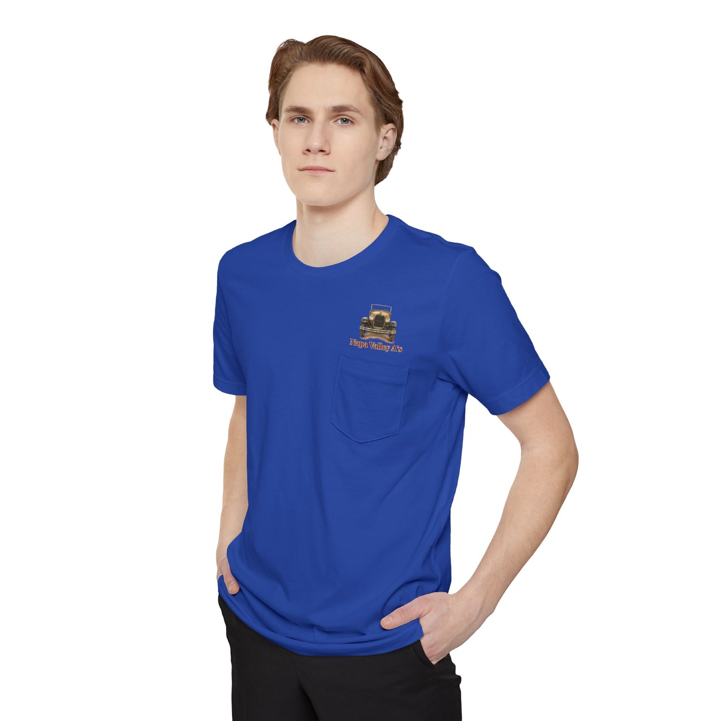 Napa Valley A's Pocket T-Shirt — Small Front Logo and Large Back Logo
