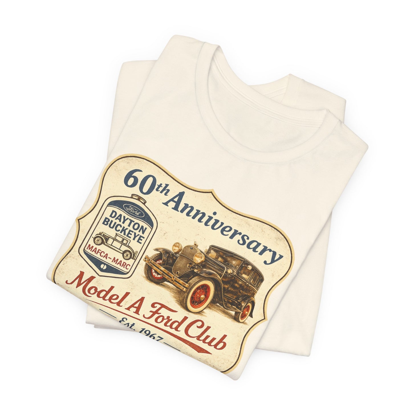 Dayton Buckeye Model A Ford Club 60th Anniversary Tee (CP) - Vintage Classic Car Shirt