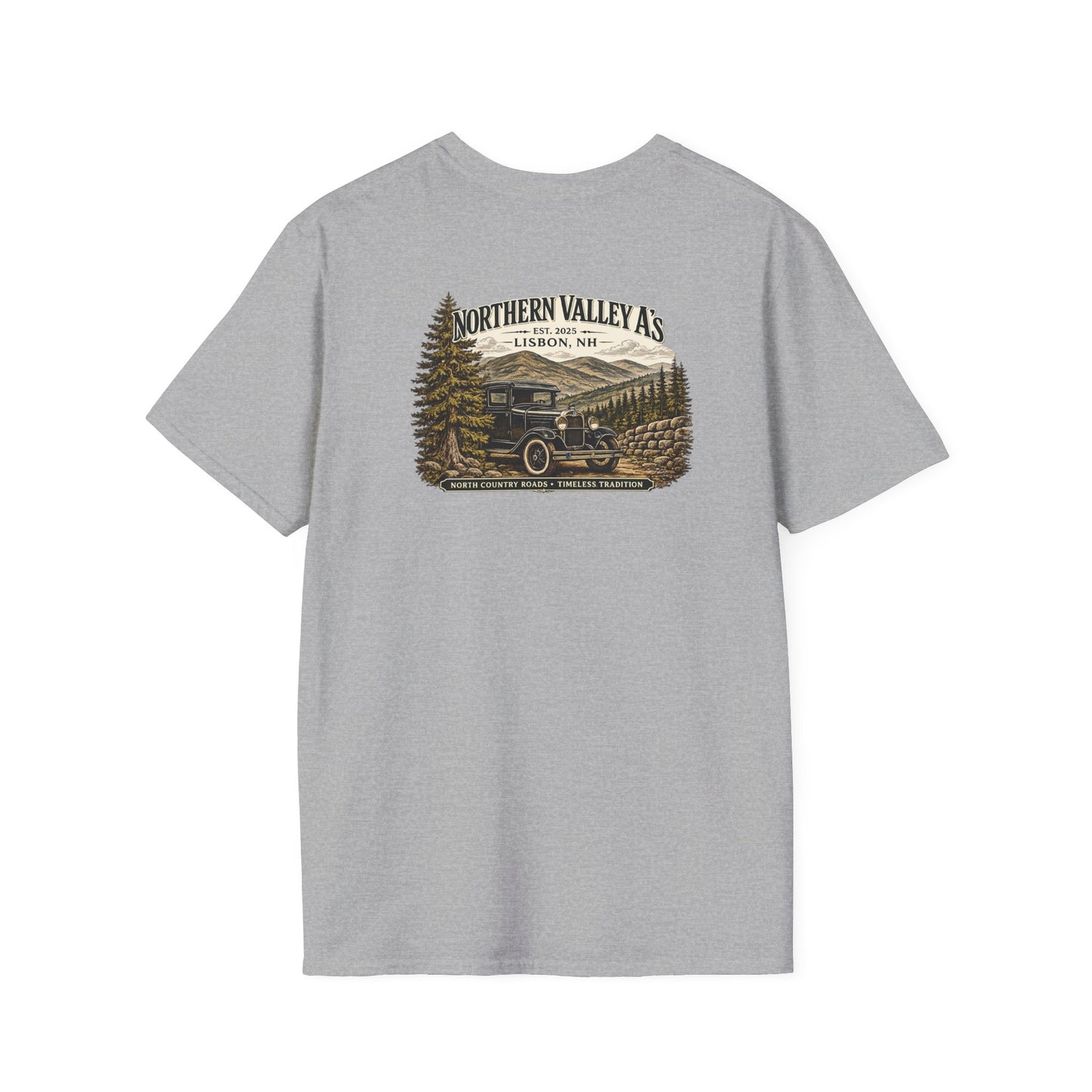 Northern Valley A's Lisbon, NH Vintage Patch T‑Shirt — Front and Back Logo Tee
