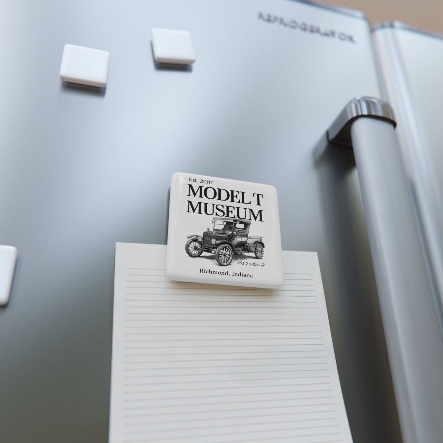 Model T Museum Porcelain Magnet — Vintage 1925 Model T "Bradley" Souvenir (Richmond, Indiana)