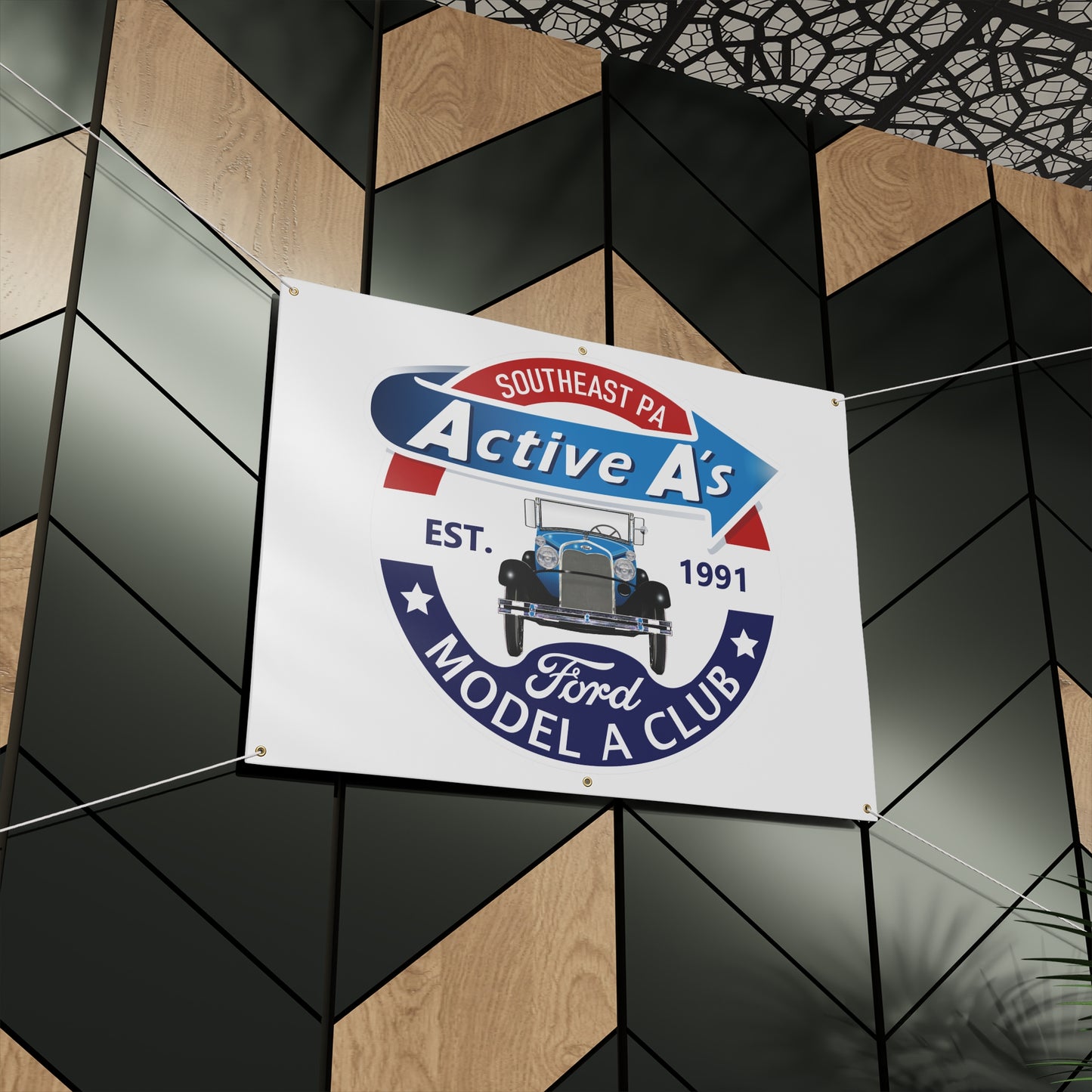 Active A's Ford Model A Club Banner — Southeast PA Active A's Ford Car Club Matte Sign