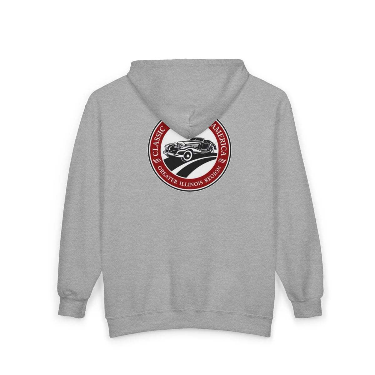 Classic Car Club of America Greater Illinois Region Classic Car Zip Hoodie — Front and Back Logos