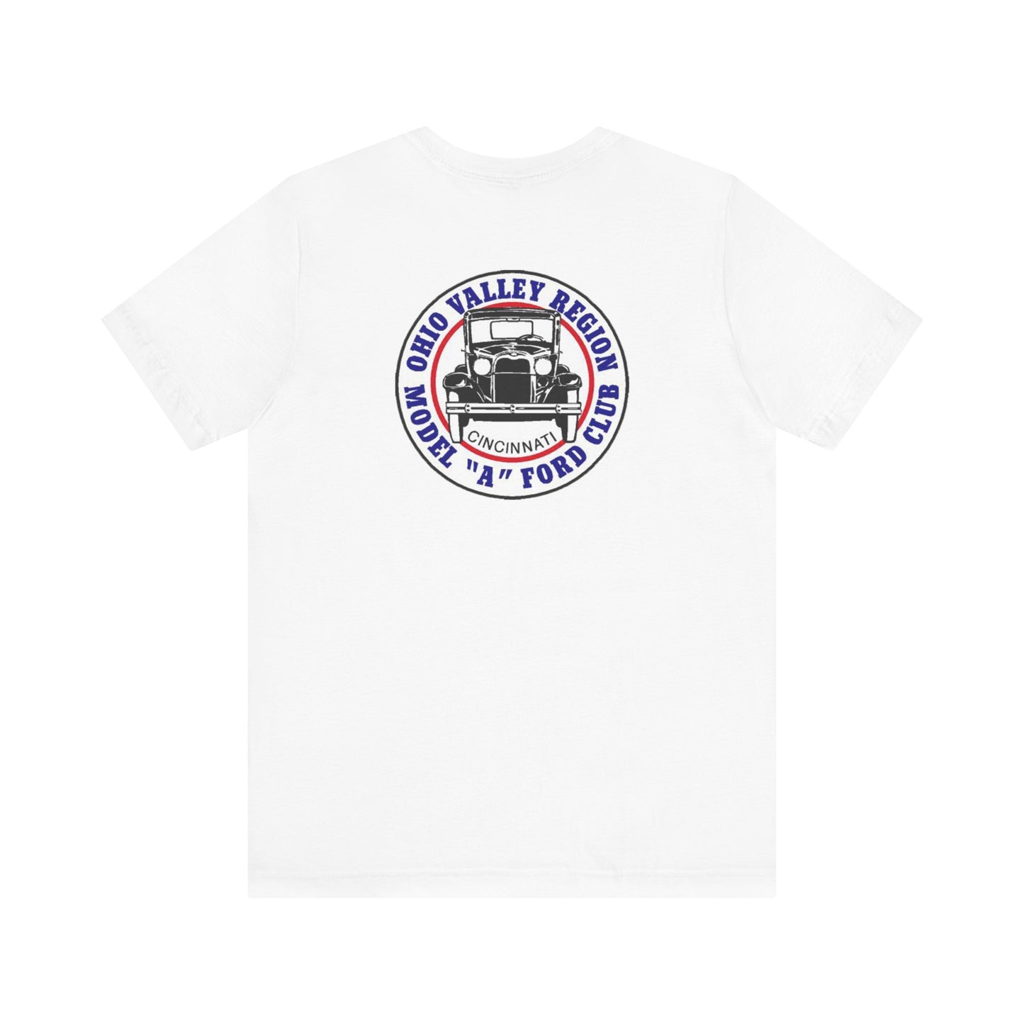Ohio Valley Region Model A Ford Club (front and back logo) Unisex Jersey Short Sleeve Tee
