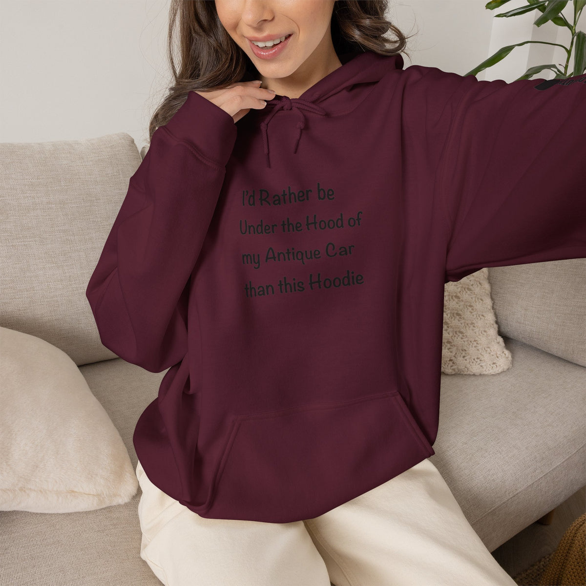 Arrowhead Chapter AACA Hoodie — "I'd Rather be Under the Hood" plus Sleeve and Back Images