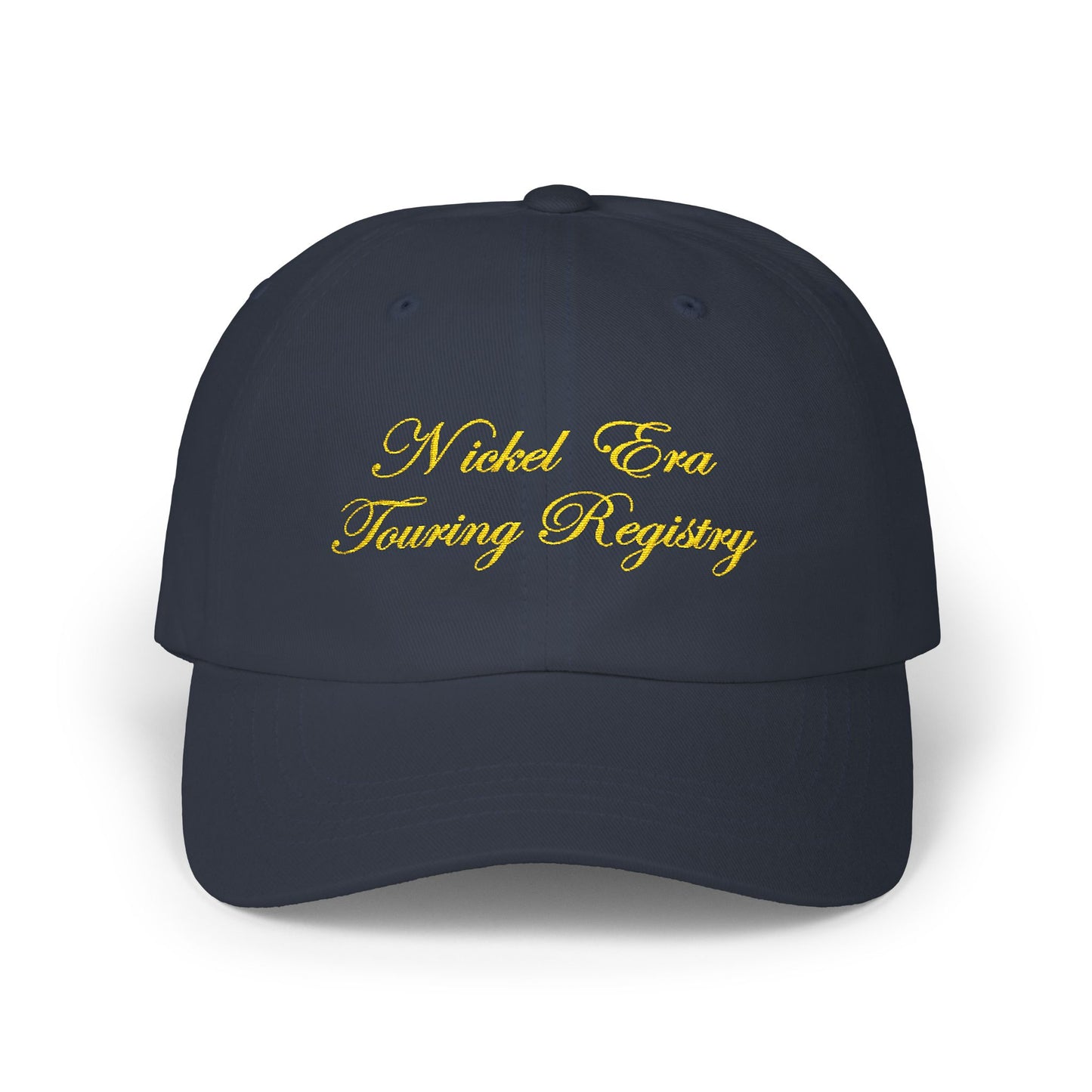 Nickel Era Touring Registry Embroidered Dad Cap — Gold Script
