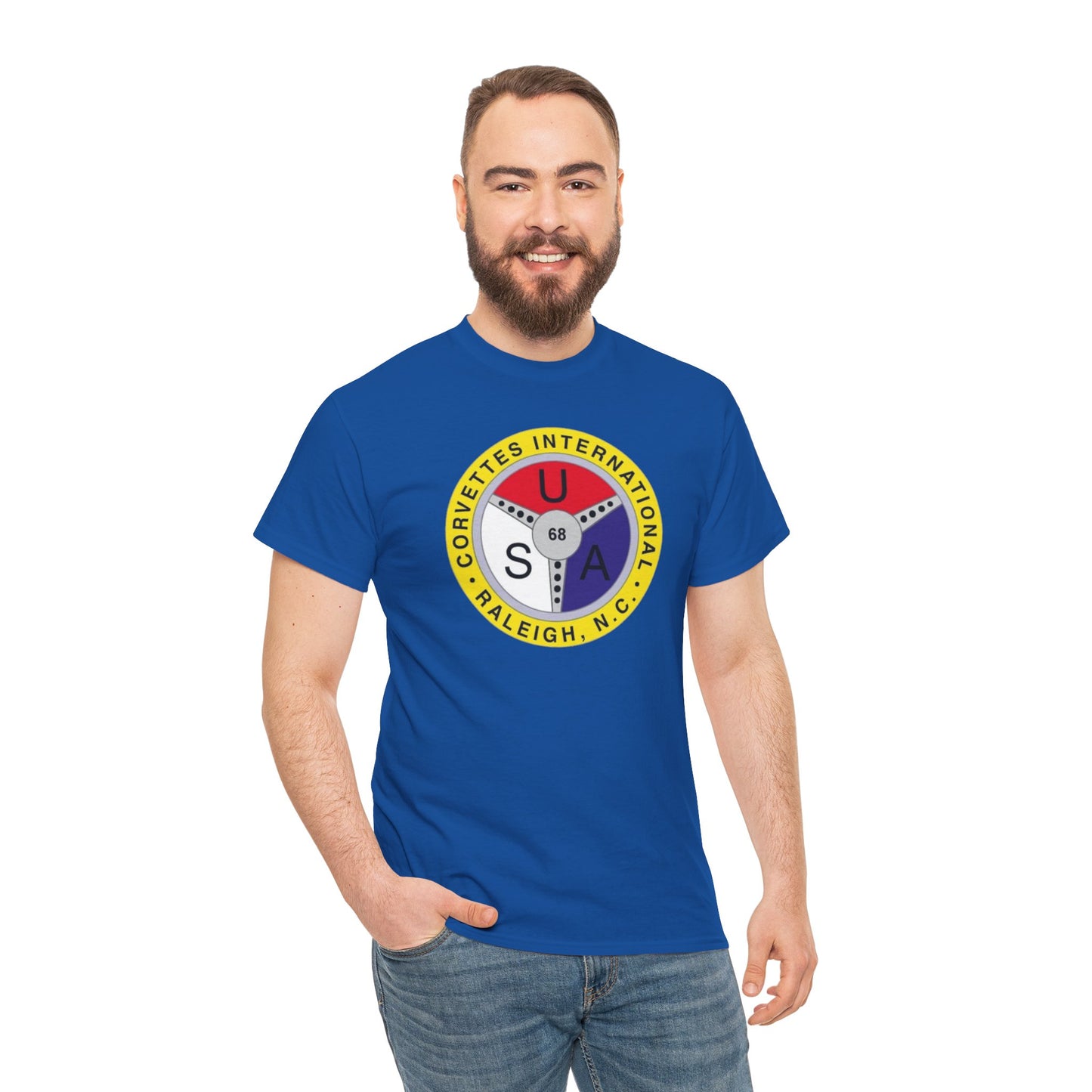 Corvettes International Raleigh NC Logo T-Shirt - Unisex Heavy Cotton Tee
