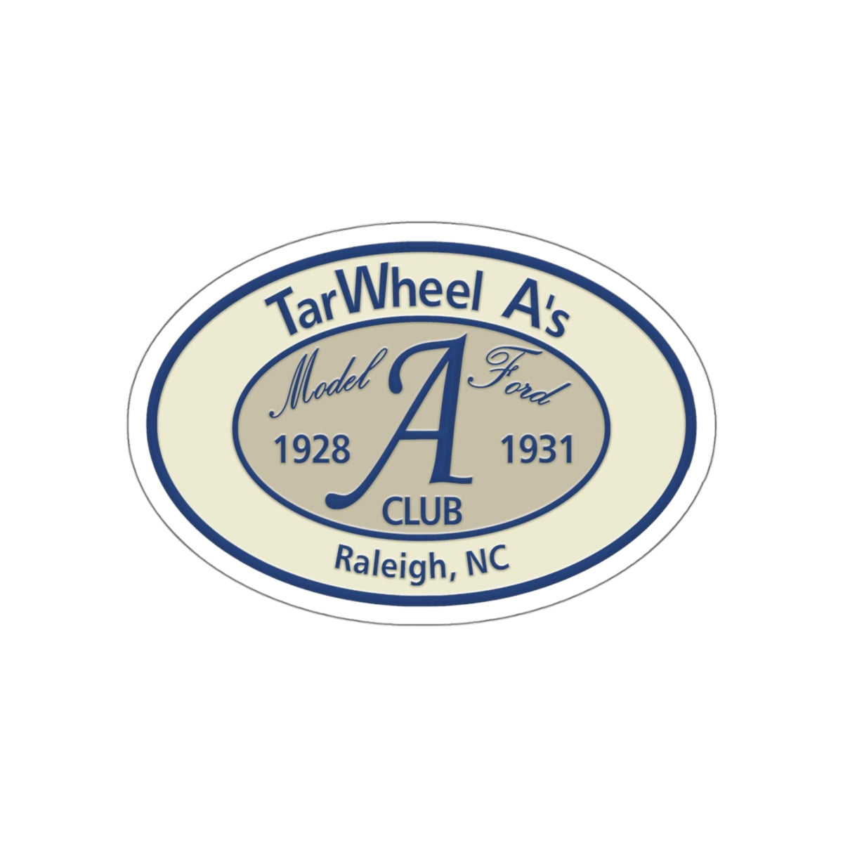 TarWheel A's Club Oval Die-Cut Sticker — Great for Windshields