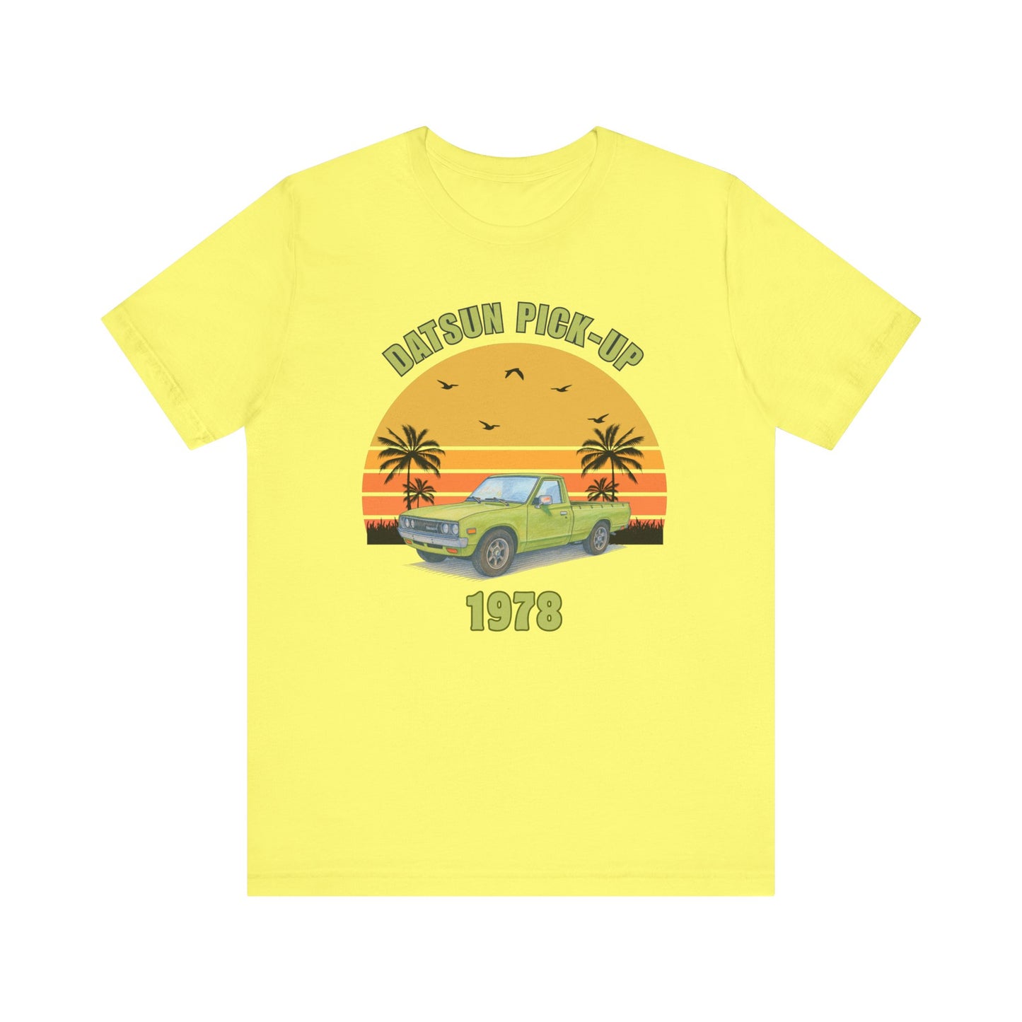 1978 Datsun Pickup Tee — Retro Sunset Palm Beach Truck Shirt