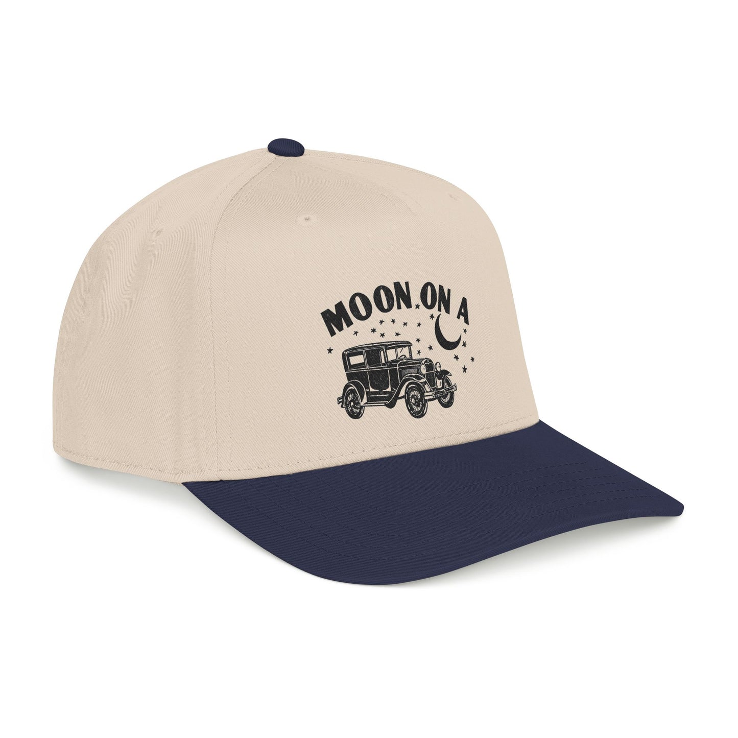 Moon On A - Printed Mid Profile Baseball Cap