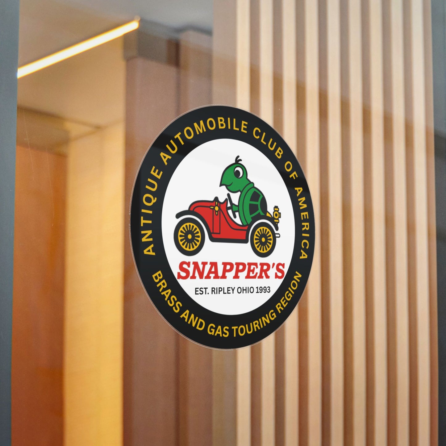 Snapper's Brass and Gas Touring Region Die-Cut Sticker — Great for your car trailer.