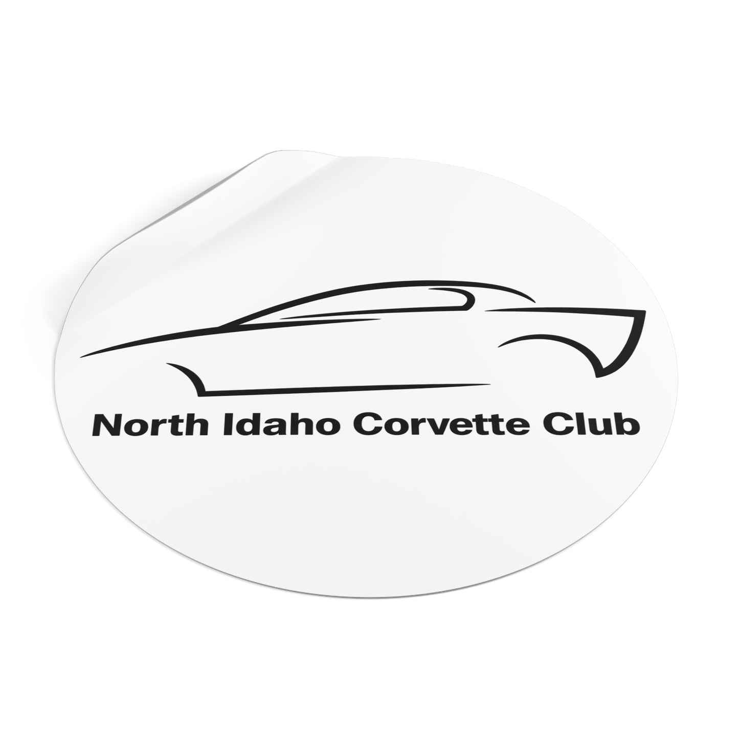 North Idaho Corvette Club Round Vinyl Sticker — Car Club Decal