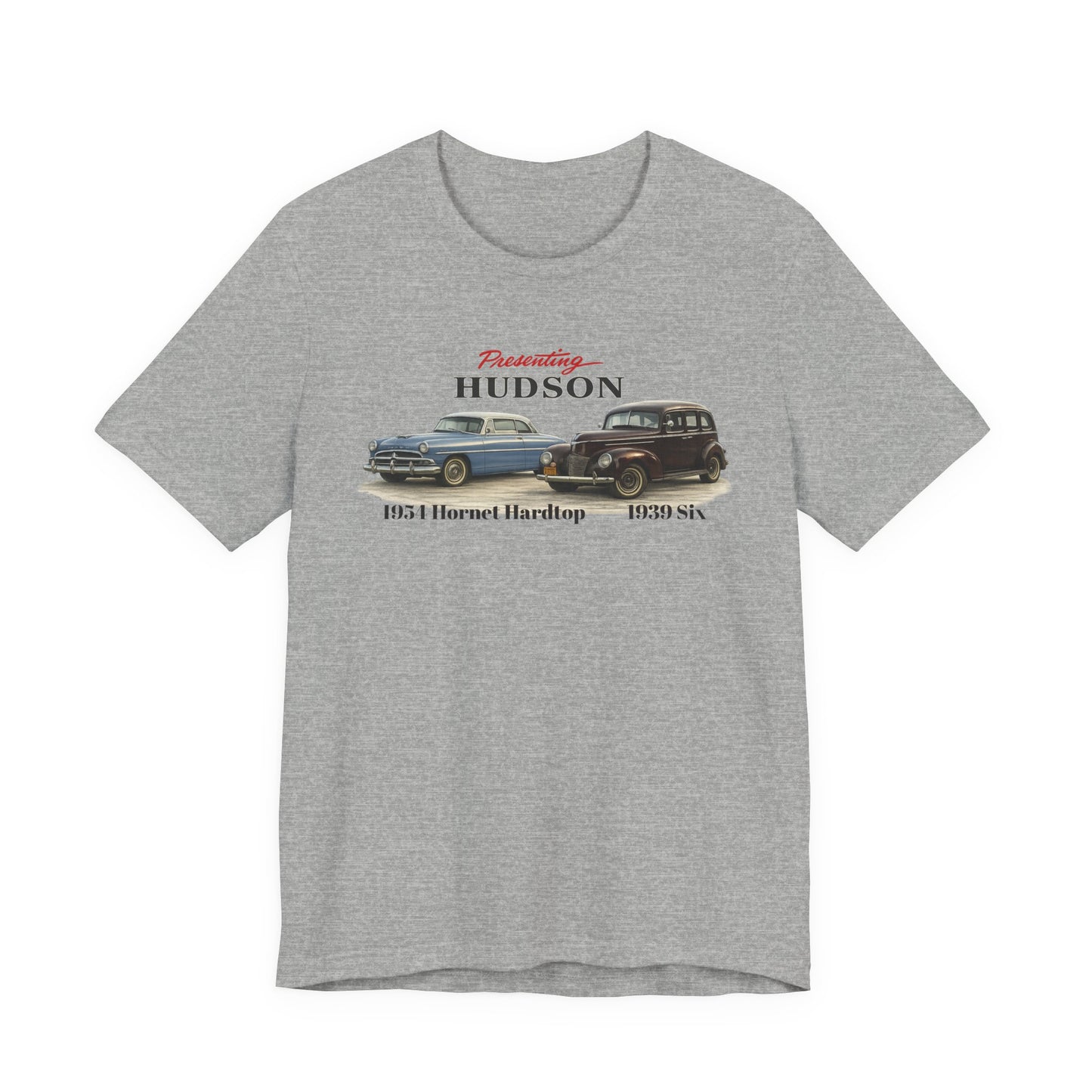 1954 Hudson Hornet Hardtop and 1939 Hudson Six T-Shirt — Classic Car Tee