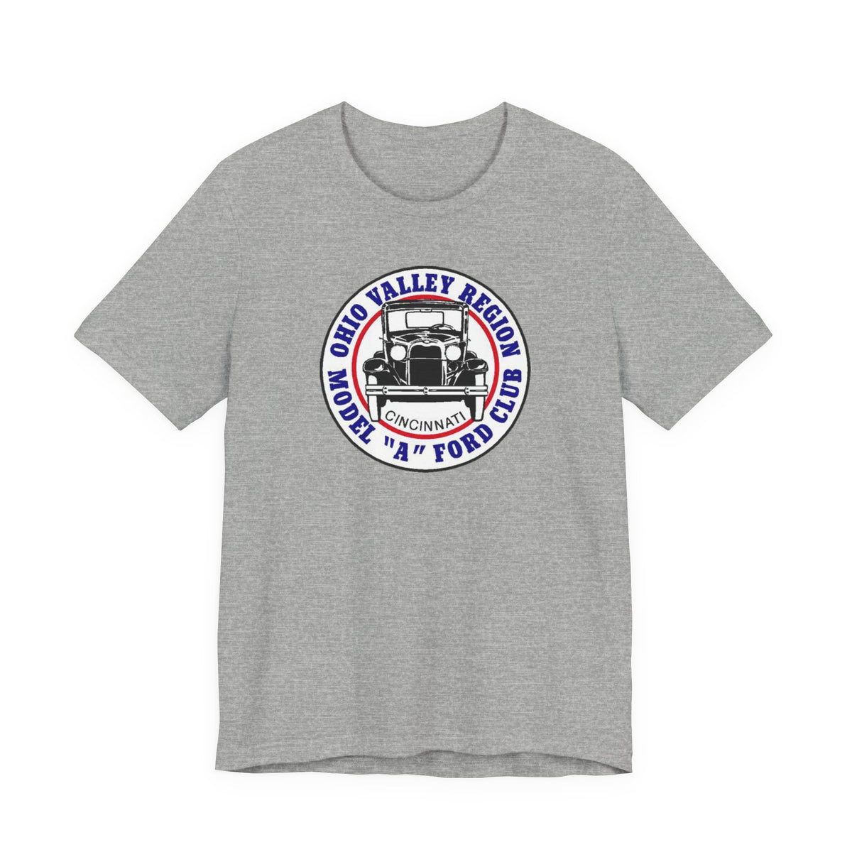 Ohio Valley Region Model A Ford Club (front logo) Unisex Jersey Short Sleeve Tee