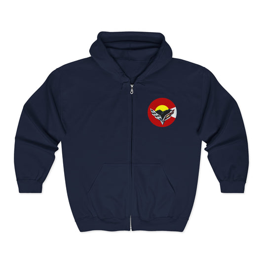 Central Colorado Corvette Club Zip Hoodie — Screen Printed Front and Back Logos