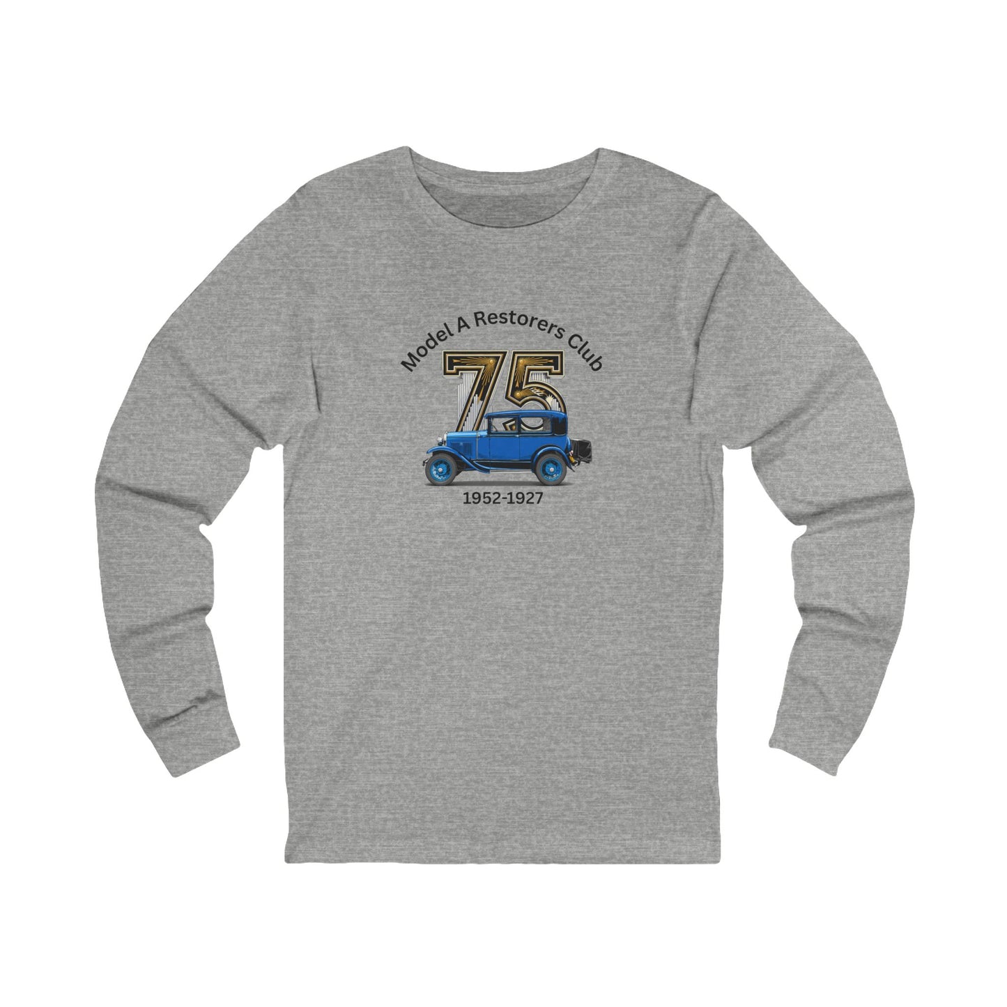 Model A Restorers Club 75th Anniversary Long Sleeve Tee – Vintage Blue Car Graphic