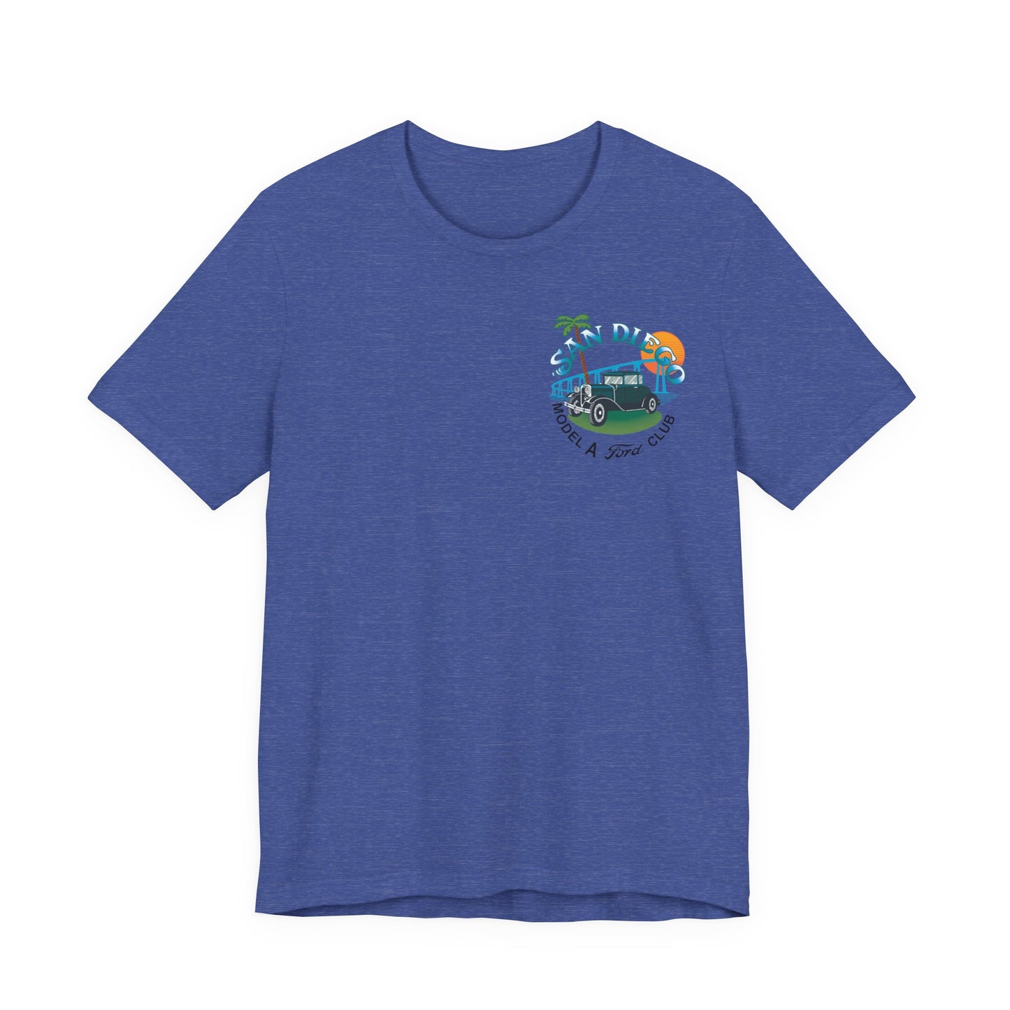 San Diego Model A Ford Club Tee — Small Logo on Chest and Large Logo on Back