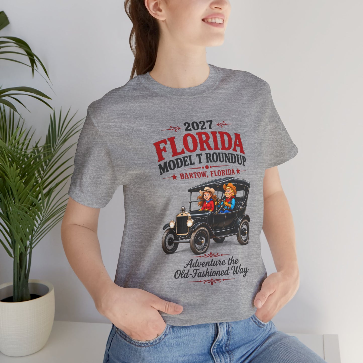 Florida Model T Roundup 2027 Soft-Style T-Shirt — Front Graphic