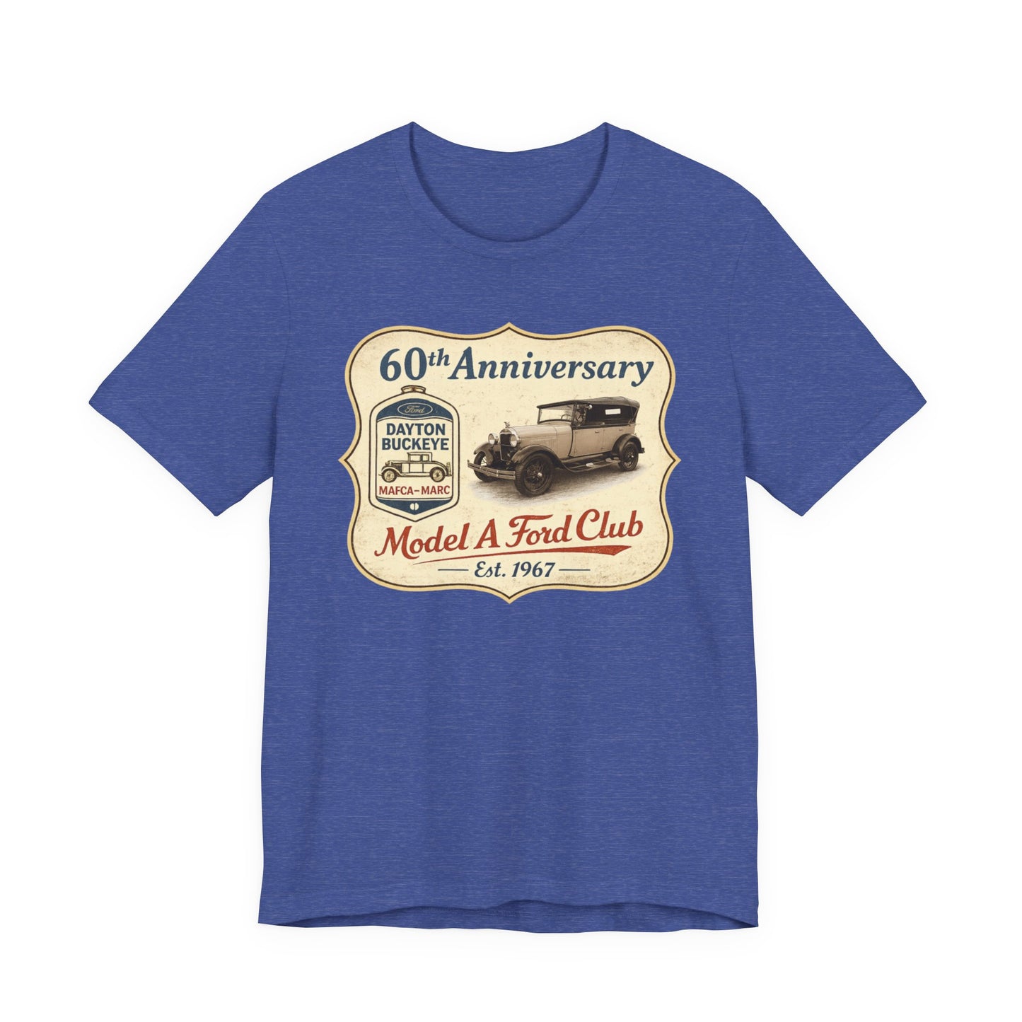 Dayton Buckeye Model A Ford Club 60th Anniversary Tee (JF) – Unisex Jersey Short Sleeve Tee