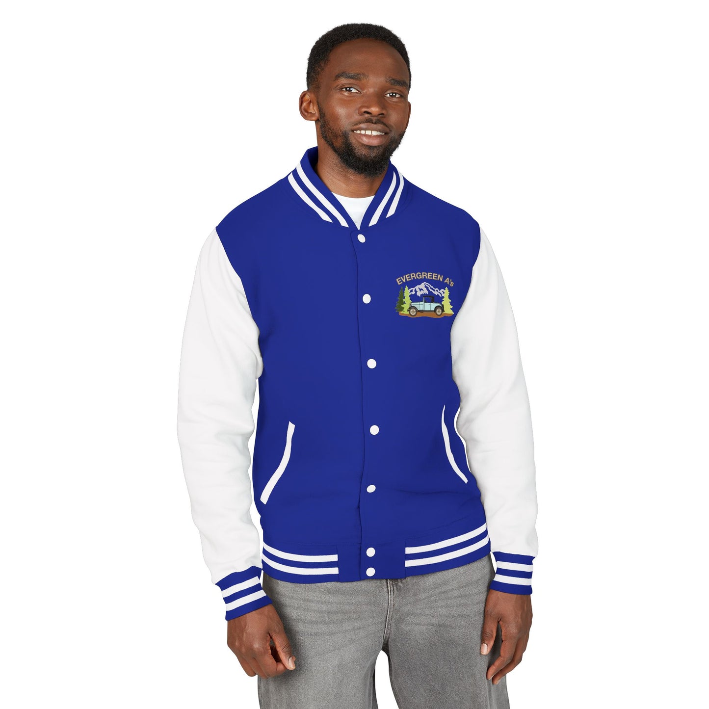 Evergreen A’s Mountain Jeep Letterman Jacket