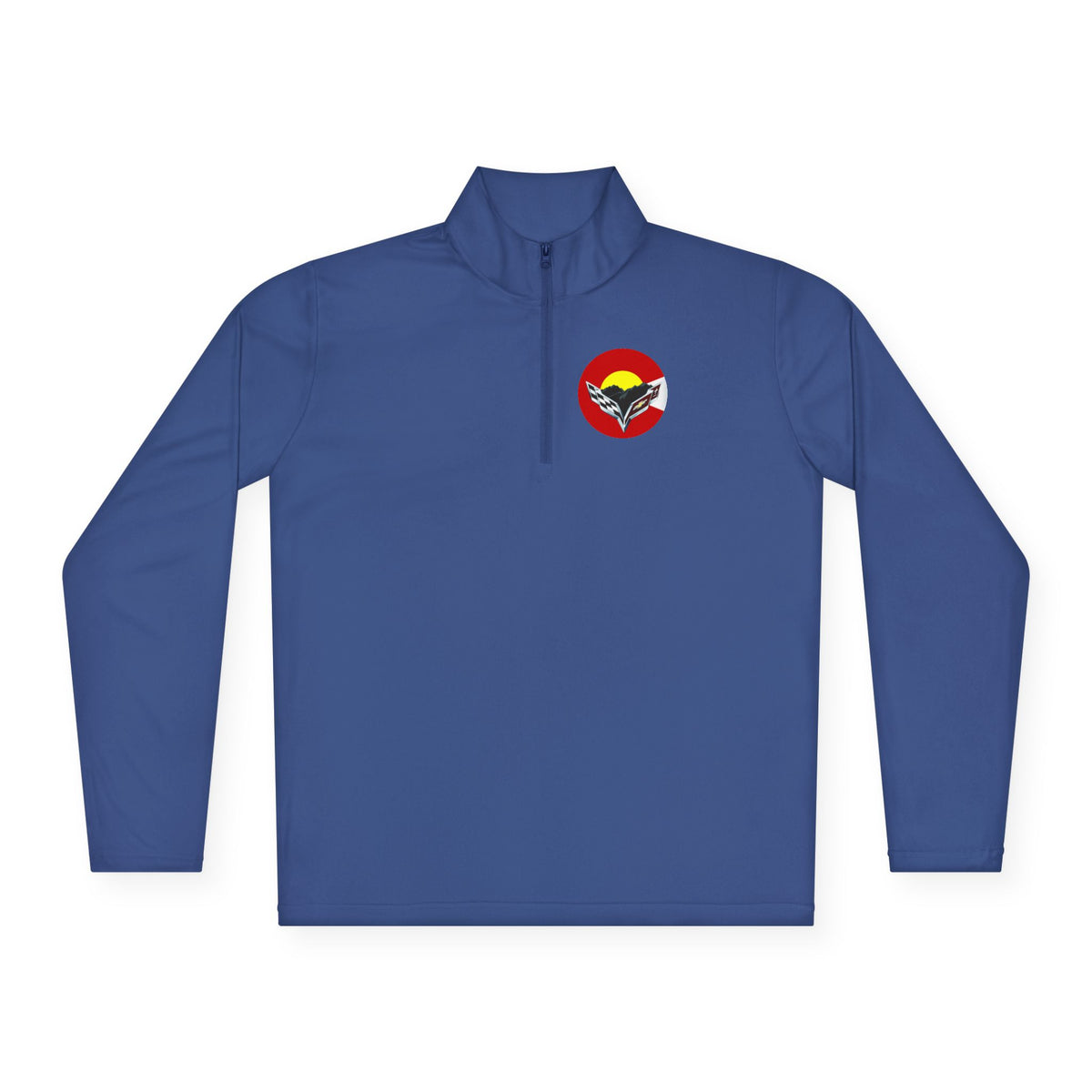 Central Colorado Corvette Club Quarter-Zip Pullover — Printed Direct to Film Logos on Front and Back