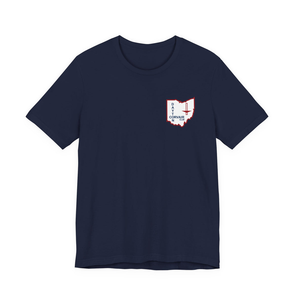 Dayton Corvair Club T-Shirt Unisex Jersey Short Sleeve Tee - Front and Back Logos