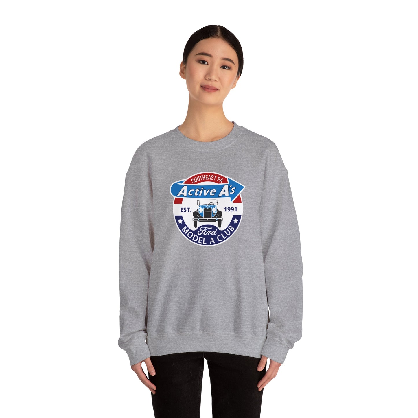 Active A's Ford Model A Club Crewneck Sweatshirt — Vintage Car Club Pullover