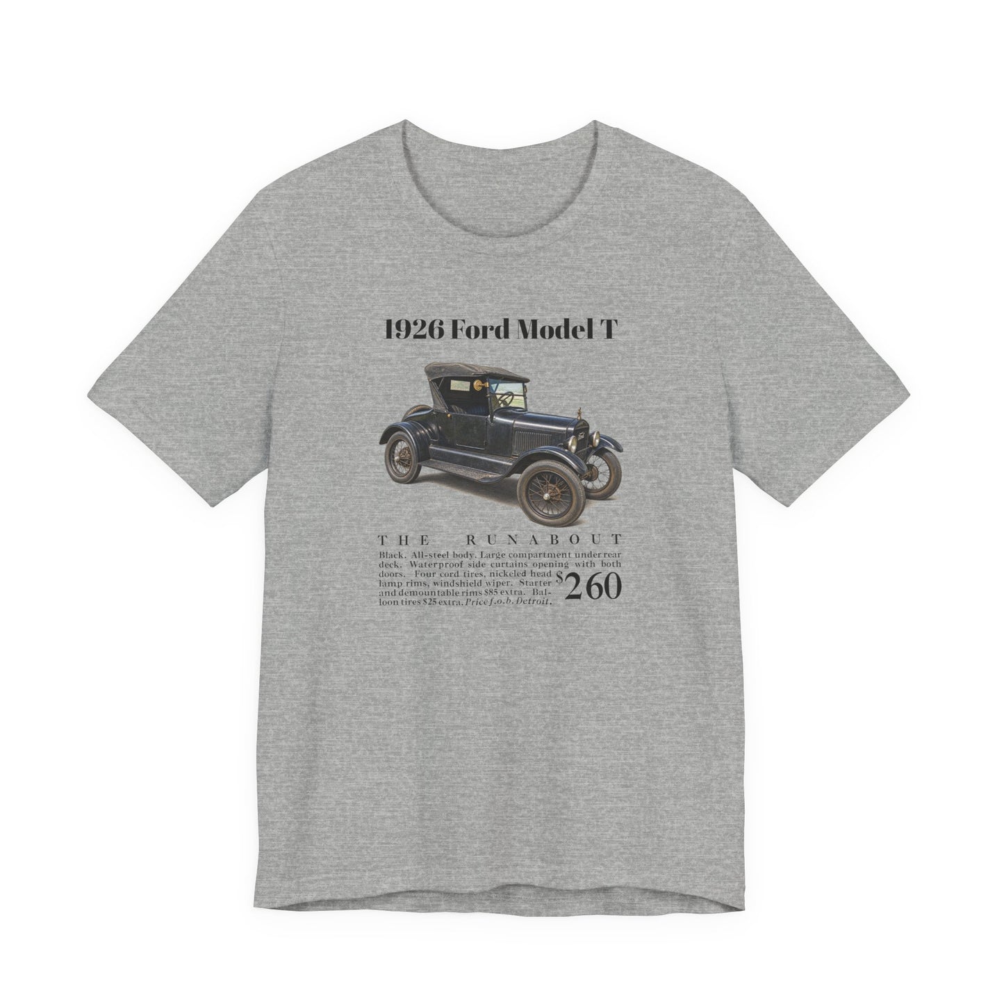1926 Ford Model T Runabout Vintage Car Tee — Unisex Jersey Short Sleeve Tee