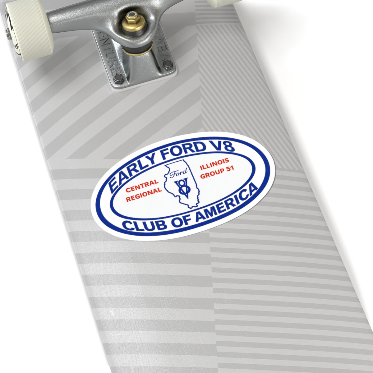 Early Ford V8 Club of America Oval Sticker — Central Illinois Group 51 Kiss-Cut