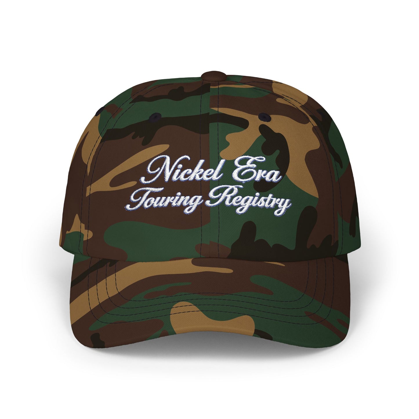 Nickel Era Touring Registry Embroidered Dad Cap — Gold Script