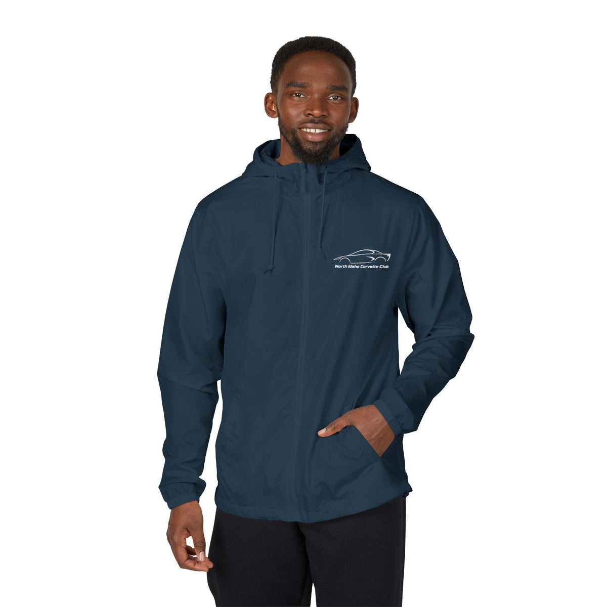 North Idaho Corvette Club Jacket — Unisex Full-Zip Windbreaker Jacket with Front and Back Logos