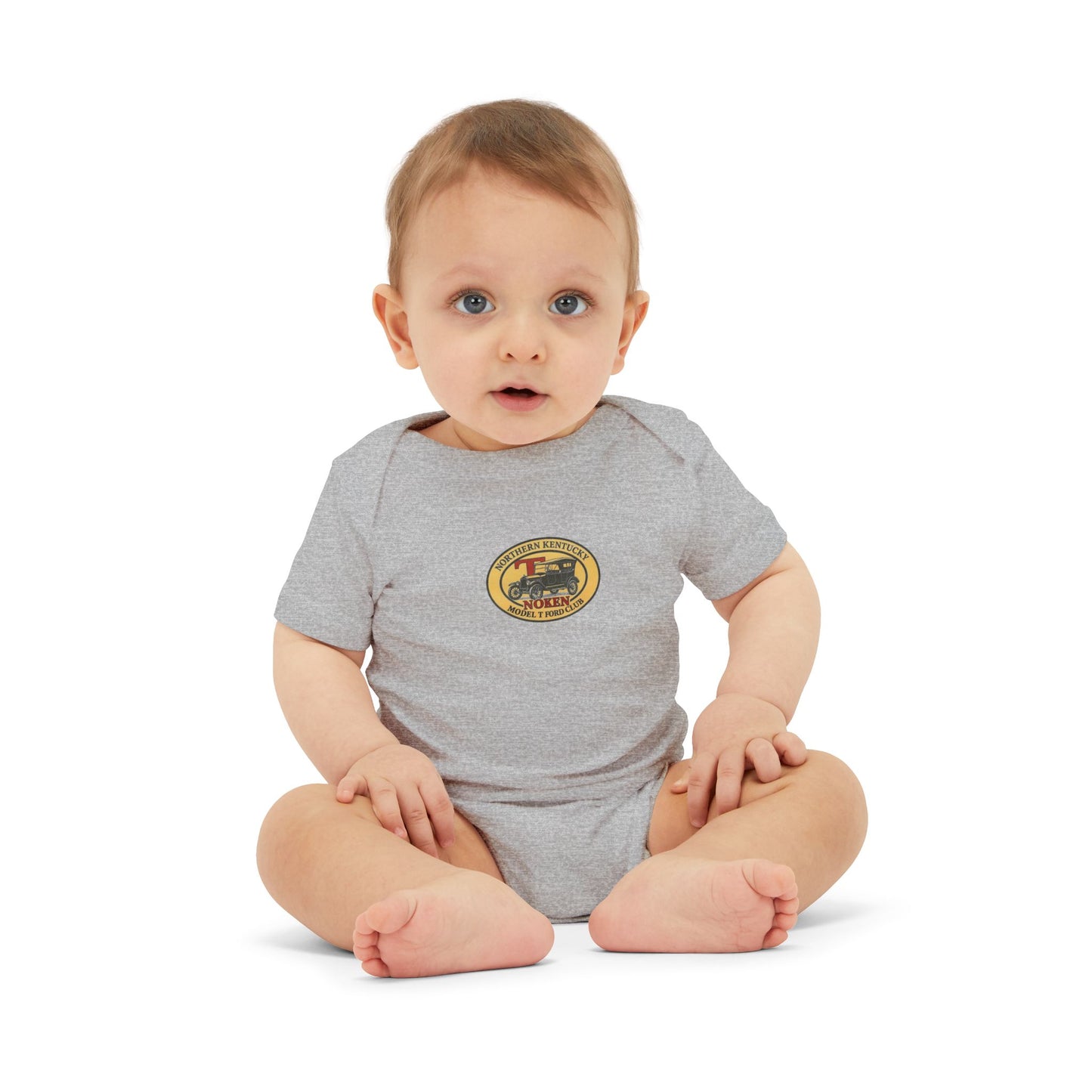 Infant Onesie with NoKen Model T Club logo - Baby Adventure Bodysuit